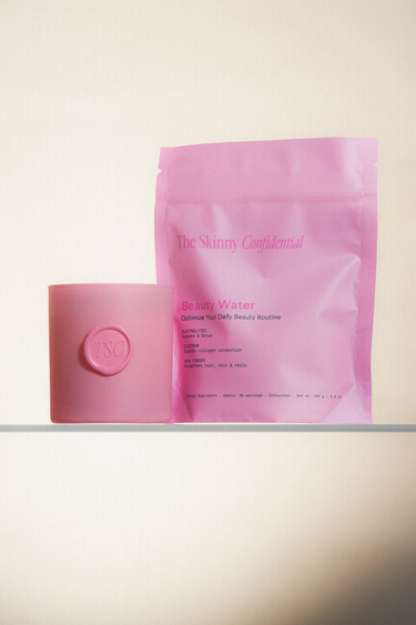 pink beauty water supplement bag and cup pink beauty water supplement bag and cup