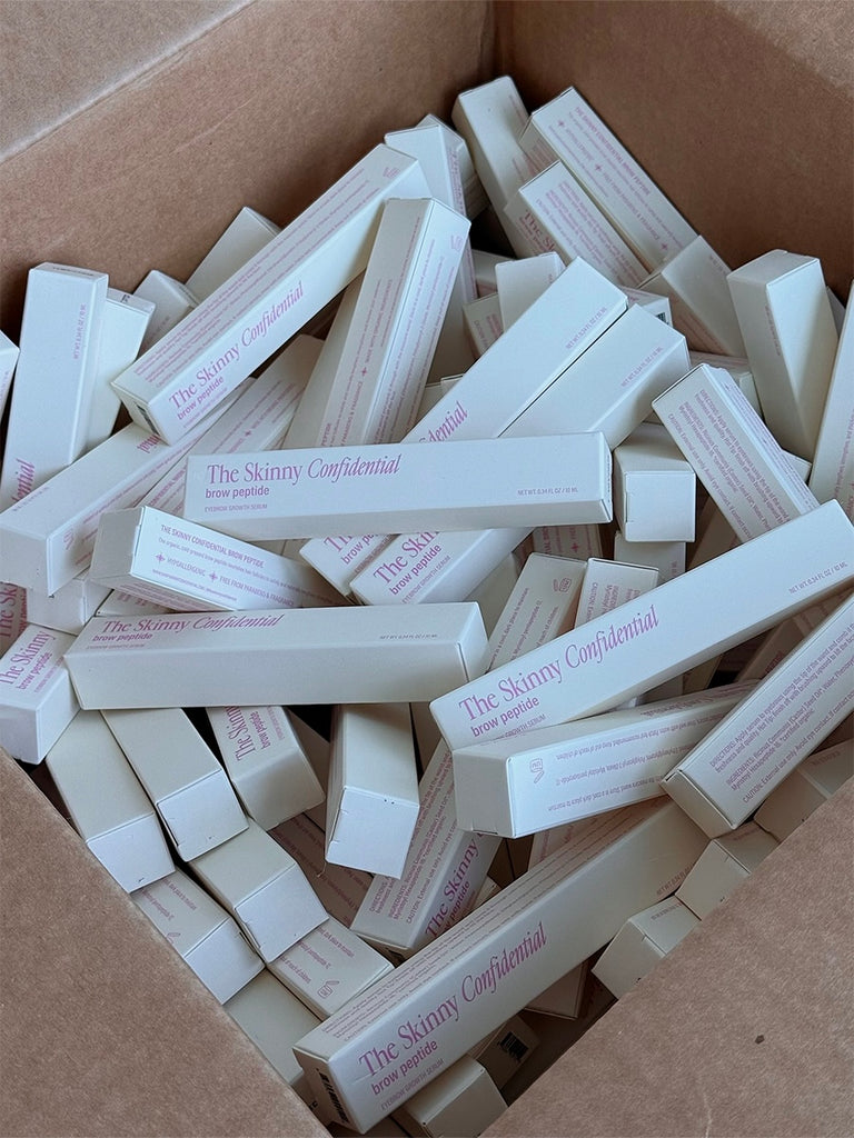 box of The Skinny Confidential brow peptide products box of The Skinny Confidential brow peptide products